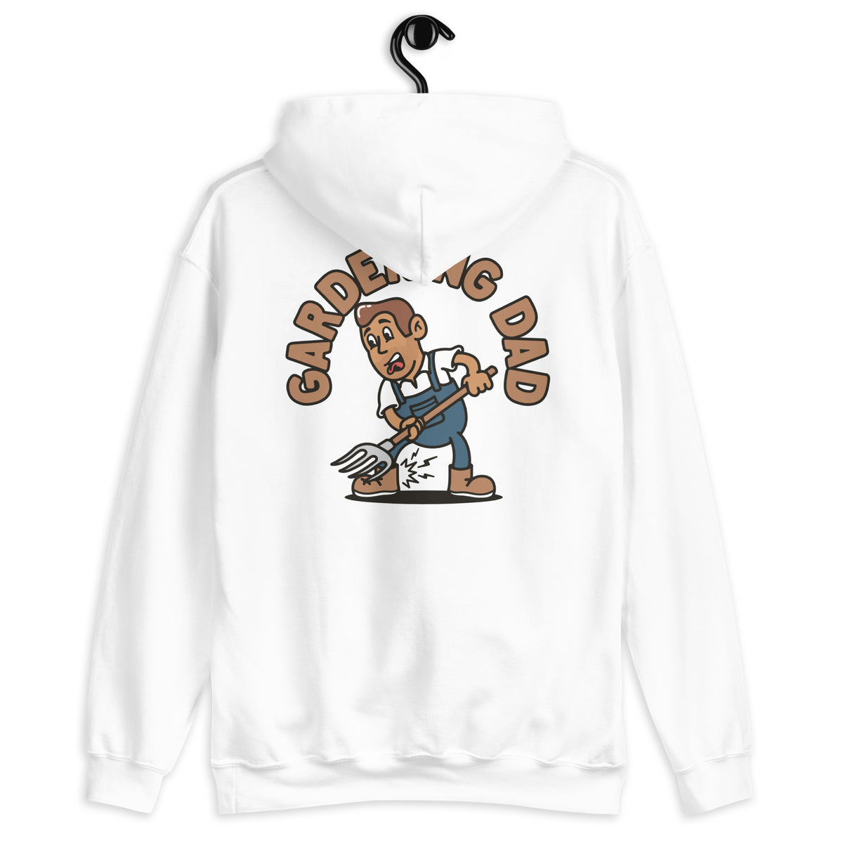 Gardening Brown Hair Tan Skin Tone No-Glasses Medium Stubble Dad Hoodie