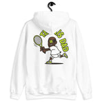 Tennis Black Hair Dark Skin Tone No-Glasses Bald Stubble Dad Hoodie