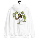 Tennis Black Hair Tan Skin Tone Glasses Long Beard Dad Hoodie