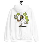 Tennis Black Hair Tan Skin Tone Glasses Short Beard Dad Hoodie