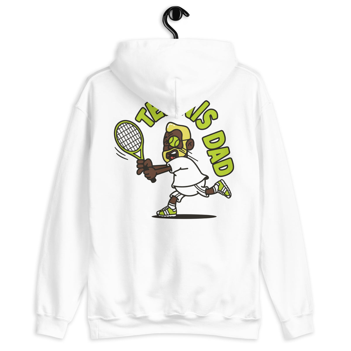 Tennis Blond Hair Dark Skin Tone Glasses Medium Beard Dad Hoodie