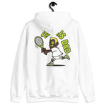 Tennis Blond Hair Dark Skin Tone Glasses Medium Moustache Dad Hoodie