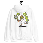 Tennis Blond Hair Tan Skin Tone Glasses Bald Beard Dad Hoodie