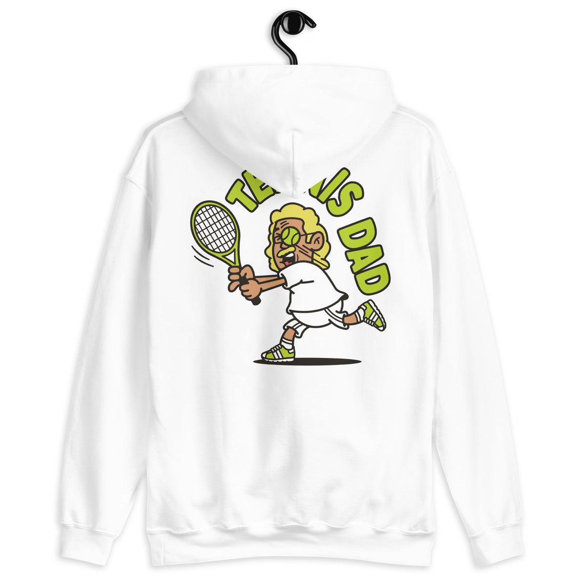 Tennis Blond Hair Tan Skin Tone Glasses Long Moustache Dad Hoodie