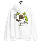 Tennis Brown Hair Dark Skin Tone Glasses Long Moustache Dad Hoodie