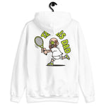 Tennis Brown Hair Light Skin Tone Glasses Bald Beard Dad Hoodie