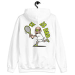 Tennis Brown Hair Light Skin Tone Glasses Bald Stubble Dad Hoodie