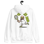 Tennis Brown Hair Light Skin Tone No-Glasses Bald Beard Dad Hoodie