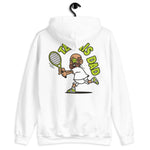 Tennis Brown Hair Tan Skin Tone Glasses Bald Beard Dad Hoodie