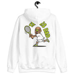 Tennis Brown Hair Tan Skin Tone No-Glasses Bald Moustache Dad Hoodie