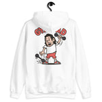 Gym Black Hair Light Skin Tone No-Glasses Long Stubble Dad Hoodie