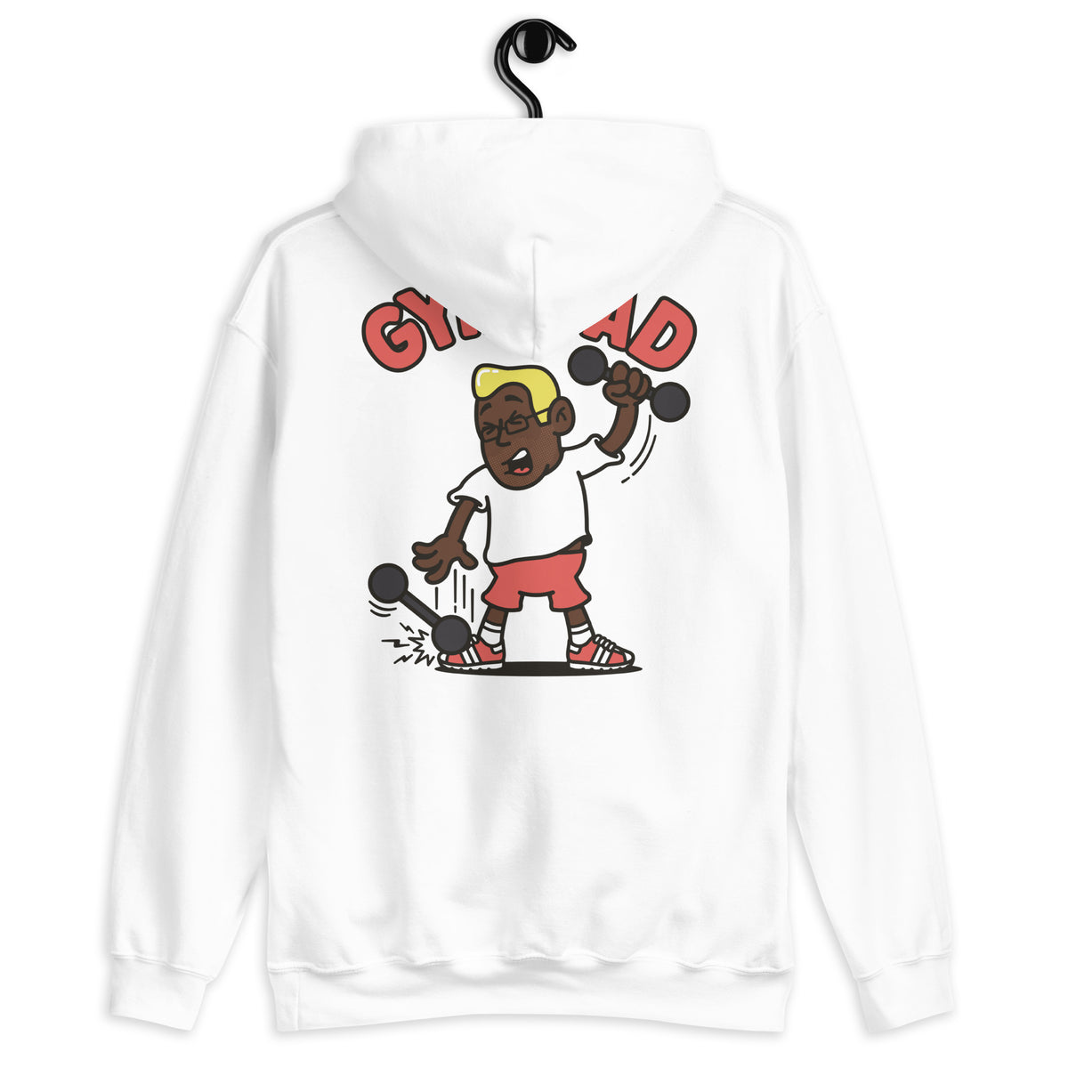 Gym Blond Hair Dark Skin Tone Glasses Medium Stubble Dad Hoodie