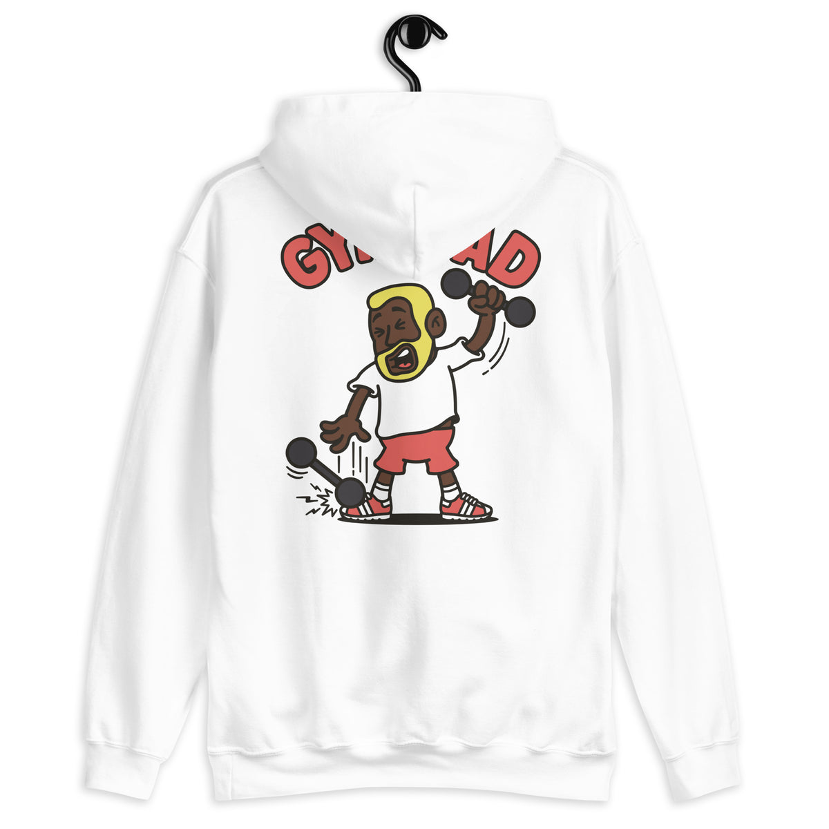 Gym Blond Hair Dark Skin Tone No-Glasses Short Beard Dad Hoodie