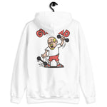 Gym Blond Hair Light Skin Tone Glasses Bald Moustache & Chin Beard Dad Hoodie