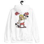 Gym Blond Hair Light Skin Tone Glasses Long Moustache & Chin Beard Dad Hoodie