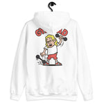 Gym Blond Hair Light Skin Tone Glasses Long Stubble Dad Hoodie