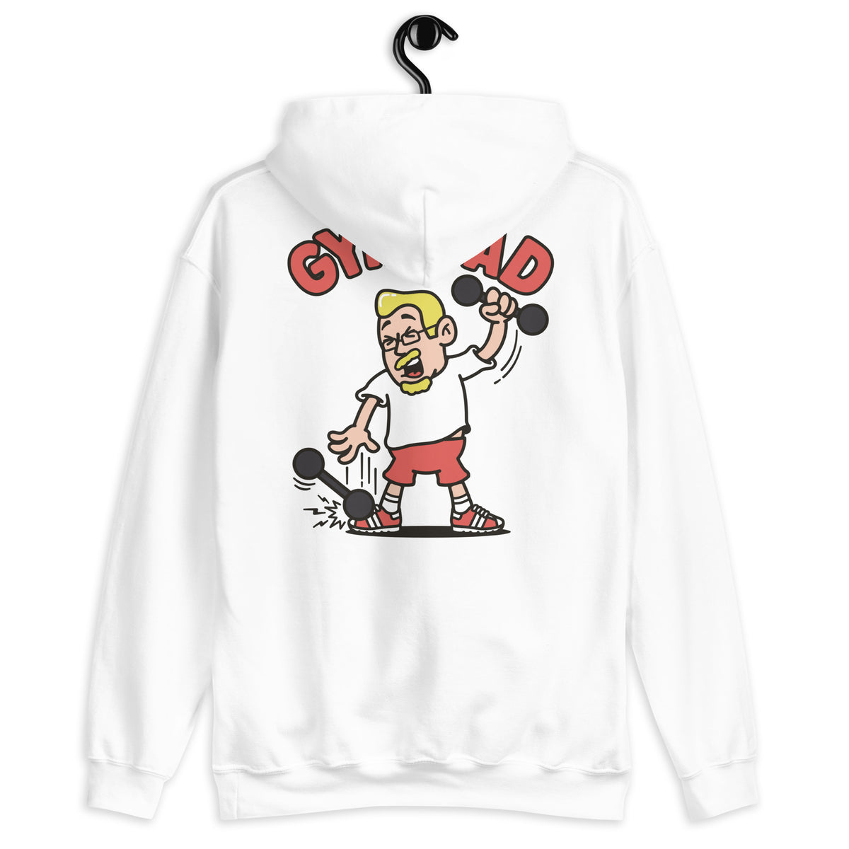 Gym Blond Hair Light Skin Tone Glasses Medium Moustache & Chin Beard Dad Hoodie