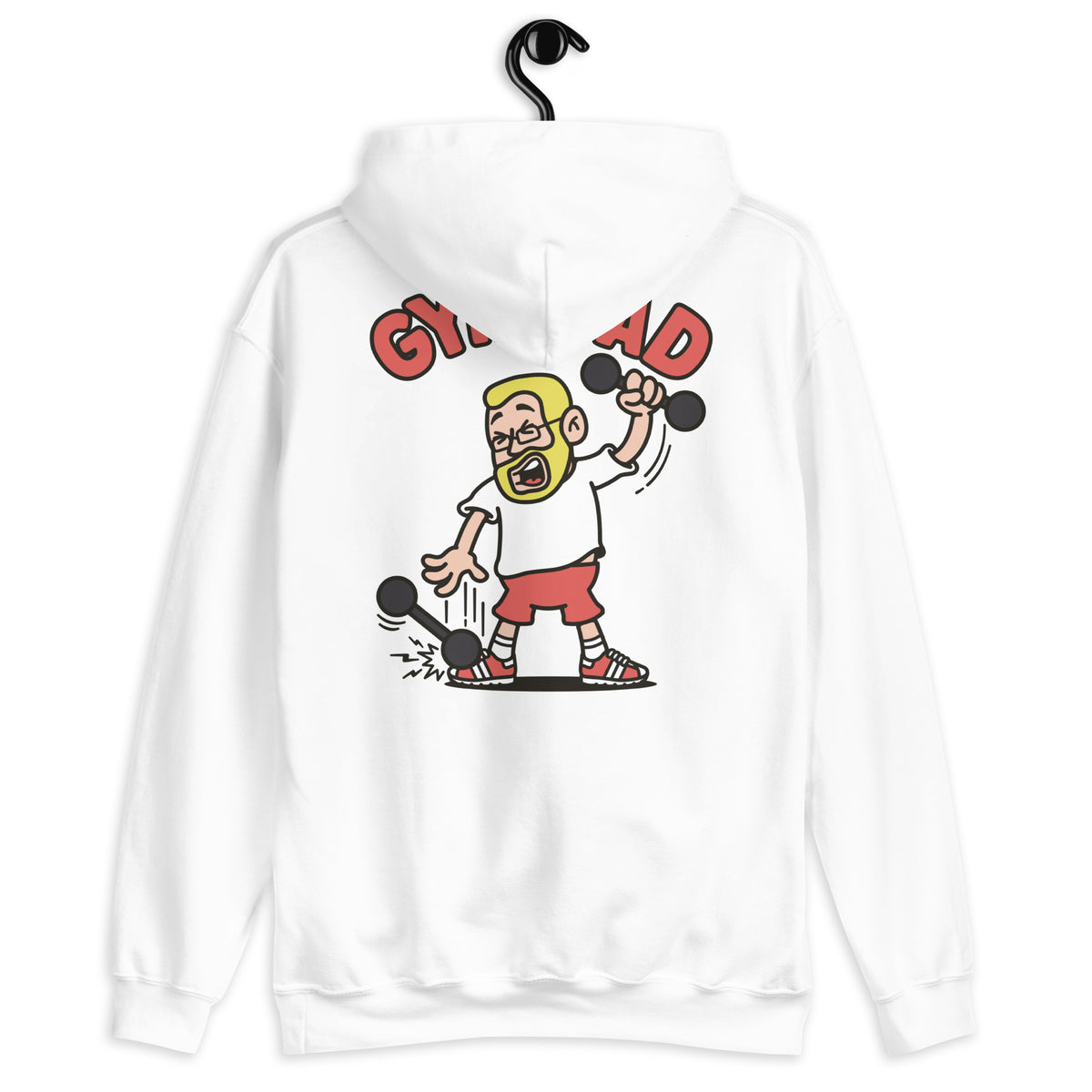 Gym Blond Hair Light Skin Tone Glasses Short Beard Dad Hoodie