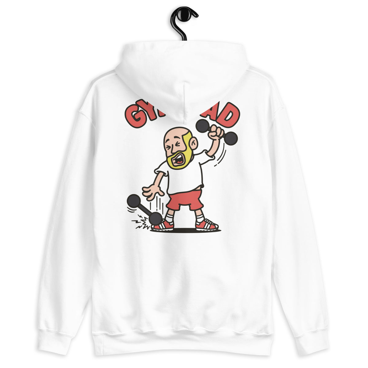 Gym Blond Hair Light Skin Tone No-Glasses Bald Beard Dad Hoodie