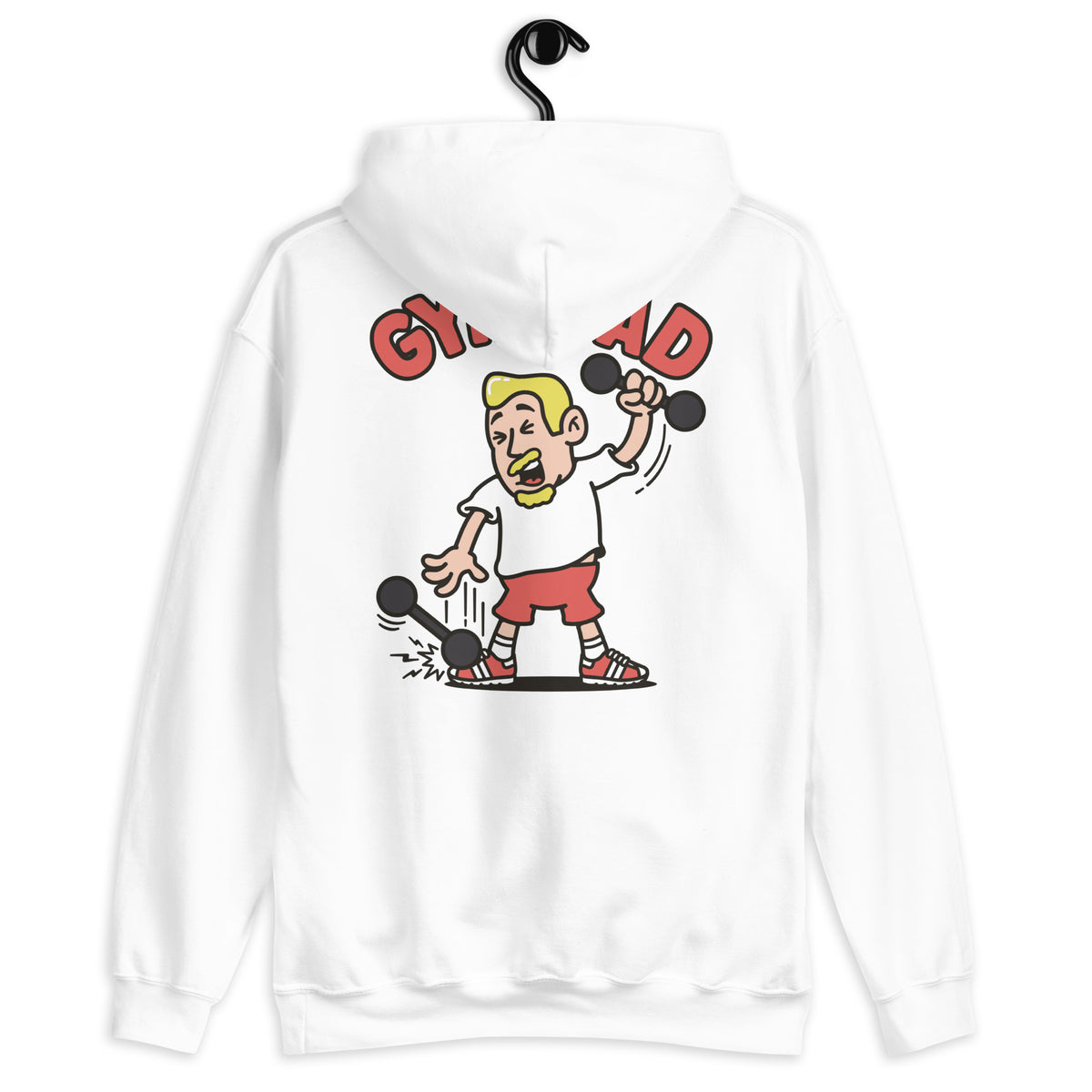 Gym Blond Hair Light Skin Tone No-Glasses Medium Moustache & Chin Beard Dad Hoodie