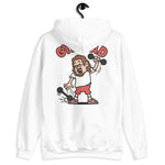 Gym Brown Hair Light Skin Tone Glasses Long Moustache & Chin Beard Dad Hoodie