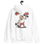 Gym Brown Hair Light Skin Tone No-Glasses Bald Stubble Dad Hoodie