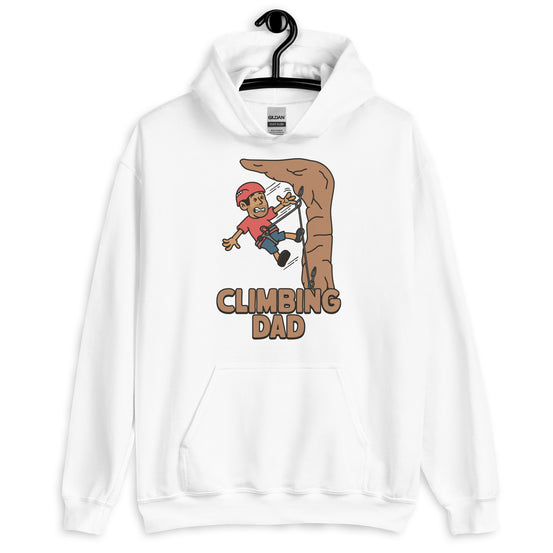 Climbing Black Hair Tan Skin Tone No-Glasses Stubble Dad Hoodie