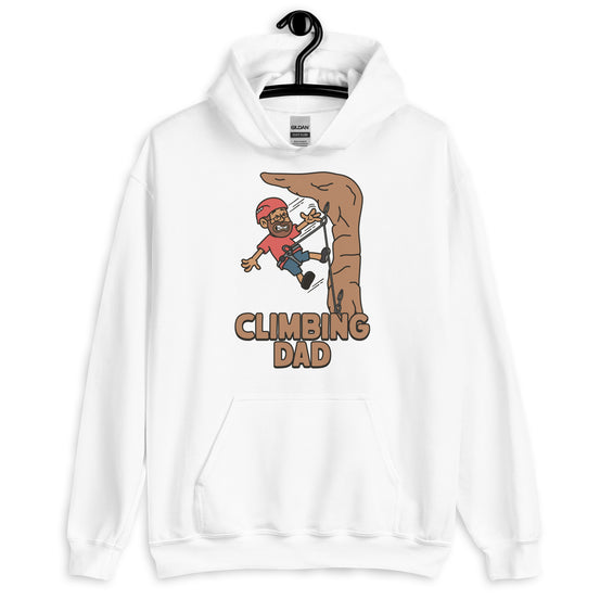 Climbing Brown Hair Tan Skin Tone Glasses Beard Dad Hoodie