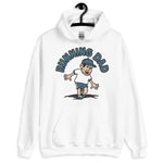 Running Black Hair Light Skin Tone Glasses Stubble Dad Hoodie