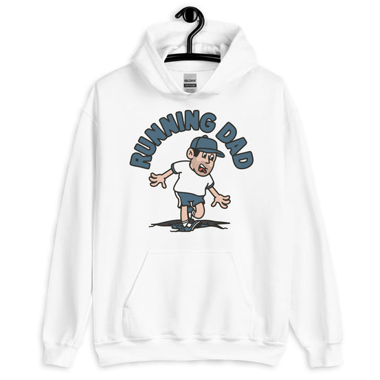 Running Black Hair Light Skin Tone No-Glasses Stubble Dad Hoodie