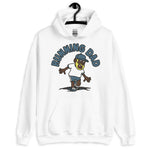 Running Blond Hair Dark Skin Tone No-Glasses Beard Dad Hoodie