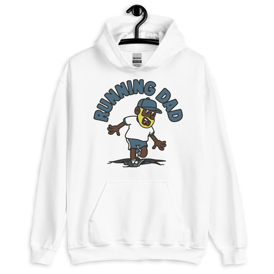 Running Blond Hair Dark Skin Tone No-Glasses Beard Dad Hoodie
