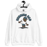 Running Blond Hair Dark Skin Tone No-Glasses Moustache Dad Hoodie