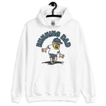 Running Blond Hair Light Skin Tone Glasses Beard Dad Hoodie