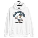 Running Blond Hair Light Skin Tone Glasses Moustache & Chin Beard Dad Hoodie