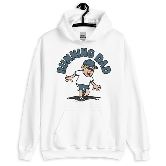 Running Blond Hair Light Skin Tone Glasses Stubble Dad Hoodie