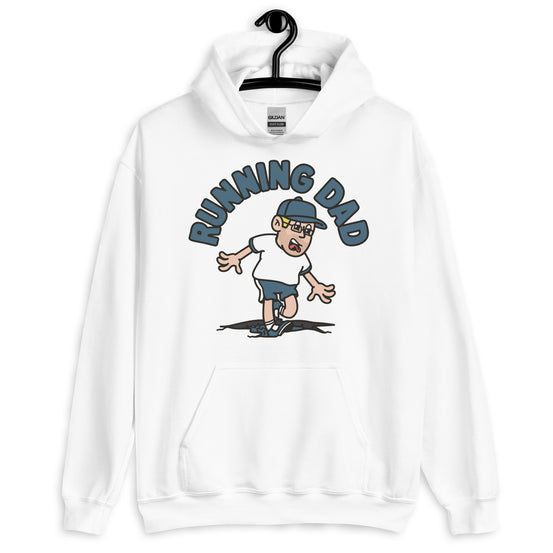 Running Blond Hair Light Skin Tone Glasses Stubble Dad Hoodie