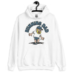 Running Blond Hair Light Skin Tone No-Glasses Beard Dad Hoodie