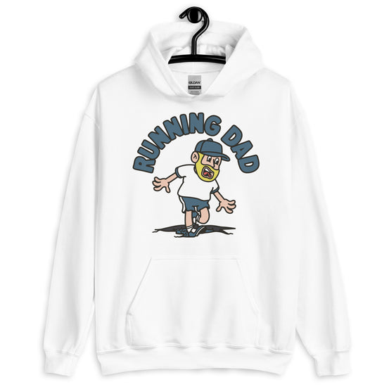 Running Blond Hair Light Skin Tone No-Glasses Beard Dad Hoodie