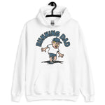 Running Blond Hair Light Skin Tone No-Glasses Moustache Dad Hoodie