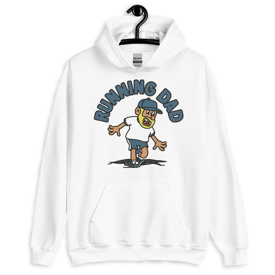 Running Blond Hair Tan Skin Tone No-Glasses Beard Dad Hoodie