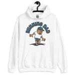 Running Blond Hair Tan Skin Tone No-Glasses Moustache Dad Hoodie