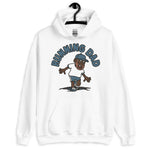 Running Brown Hair Dark Skin Tone No-Glasses Beard Dad Hoodie