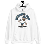 Running Brown Hair Light Skin Tone No-Glasses Beard Dad Hoodie