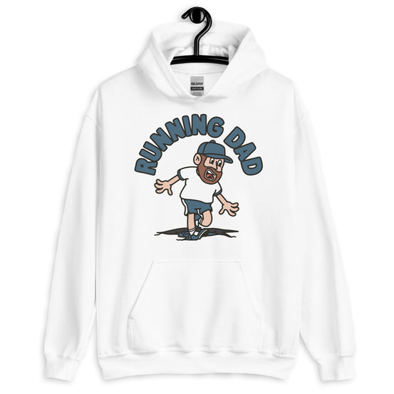 Running Brown Hair Light Skin Tone No-Glasses Beard Dad Hoodie