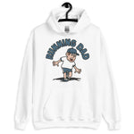 Running Brown Hair Light Skin Tone No-Glasses Stubble Dad Hoodie