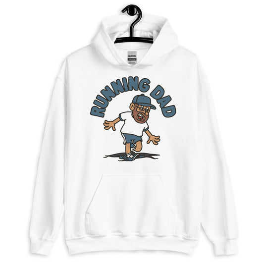 Running Brown Hair Tan Skin Tone Glasses Beard Dad Hoodie