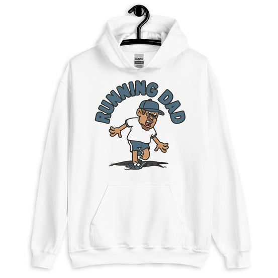 Running Brown Hair Tan Skin Tone Glasses Moustache & Chin Beard Dad Hoodie