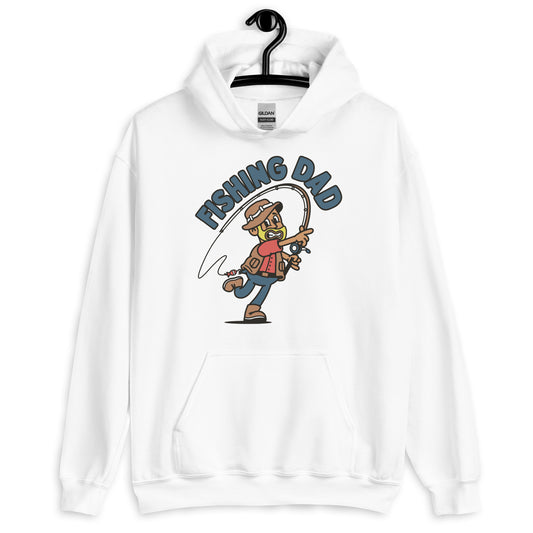 Fishing Blond Hair Tan Skin Tone No-Glasses Beard Dad Hoodie