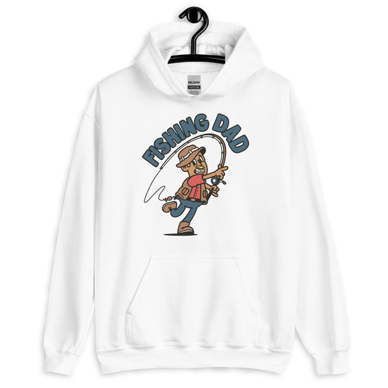 Fishing Blond Hair Tan Skin Tone No-Glasses Moustache Dad Hoodie